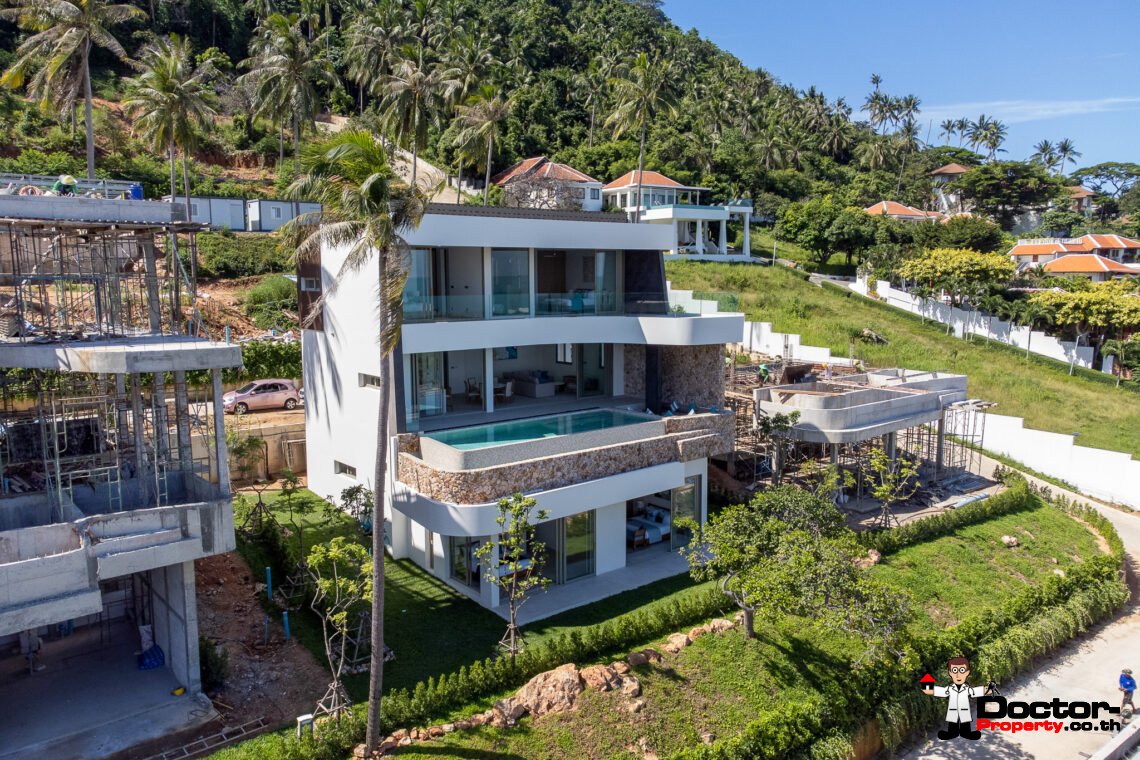 Luxury 4 Bedroom Pool Villa with Sea View in Bang Por, Koh Samui – For Sale